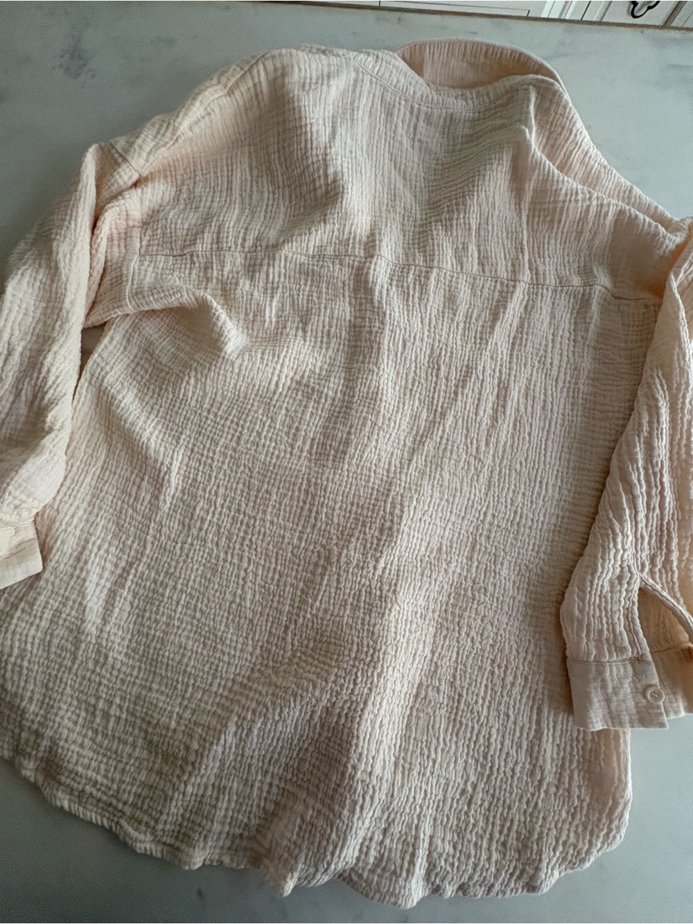 100% Cotton Gauze Button-Down Top and Shorts Set - Picture 6 of 9